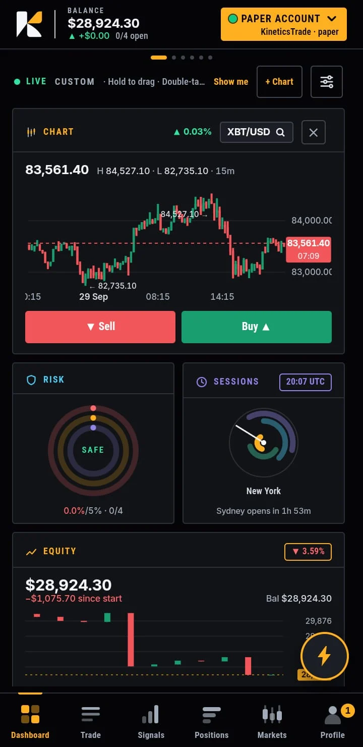 KineticsTrade phone app